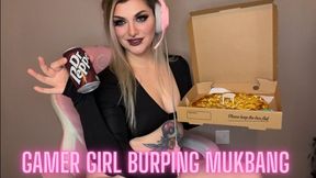 Gamer Girl Mukbang with Burping and Bloating