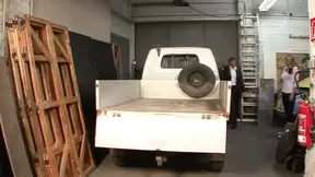 Tattooed German MILF takes pounded in the back of a truck