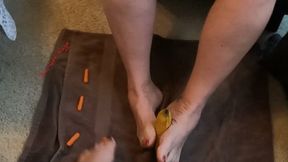 Scarlett Kage and female partner in Foot Food Fight -Go Pro- foot worship, sensual foot play, girl on girl, food, food smashing, crushing, toes MP4