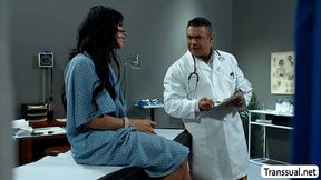 Cheater doctor bareback fucks TS patients butthole