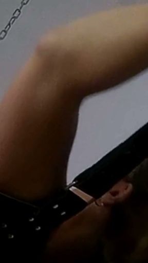 UDA  I fuck my MILF wife with her red kinky corset on in a sex swing, hard long and deep, cum load on her pussy   Clip 1