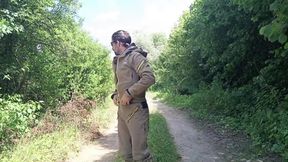 Risky Cock Jerking on an Abandoned Field  Risky Solo Outdoors