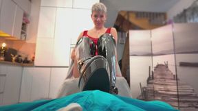 Ruslana In Black Long Boots Rubs And Kick Your Balls - Part 1 - English And Russian Language