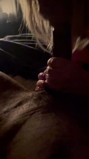 Sloppy deepthroat by the fire