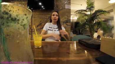 He took my vibrator on our date and made me squirt in public over and over