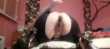 Latex fetish bdsm fetish, boyh holes fuck, squirt