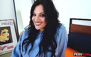 Big ass latina stepmom MILF Mona Azar gave her son incentive to play well