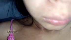 Desi village girl takes a sloppy blowjob from her husbando