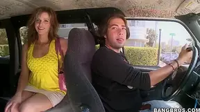 Evelynn Mirage is not against to travel with us in our hot bus