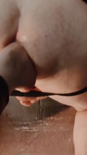 Deep anal footfisting