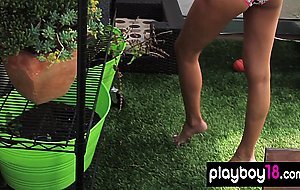 Skinny exotic asian beauty Jackie Dawn introducing her perfect shapes