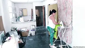 Dirty South American nanny tied up in roomy attic
