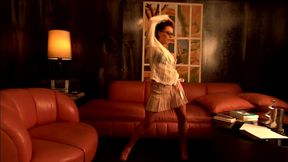 penny flame shows off her body on the red cushions