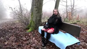 Big boobs MILF gets a warm load outdoor