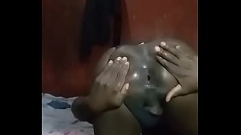 Horny kenyan crossdresser stripping and fingering gaping asshole