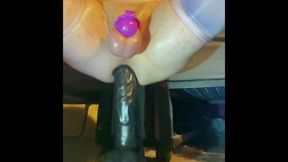 Sissy in chastity dildo compilation