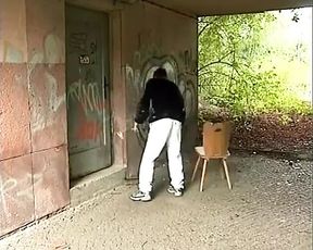 German couple secretly fuck outdoors trying not to get caught