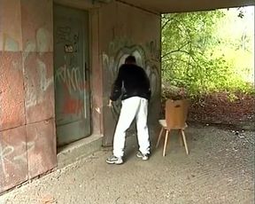 German couple secretly fuck outdoors trying not to get caught