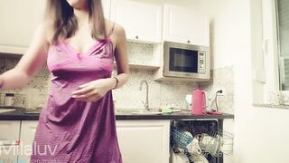 Young Big Titted mom wants to Banged instead Cleaning up the Kitchen - Milaluv