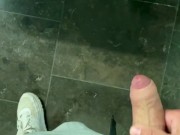 Jerking and cumming on the toilets of Madrid airport