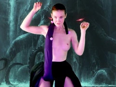 Brunette amateur webcam babe pleases pussy