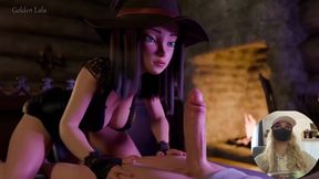 Witchs Giant Dildo Chokes Destroys Passerbys Holes Gushing Cum