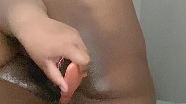 Teen fucks brush cums 8 times full