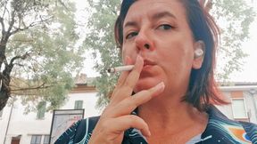 Smoking in a public park sexy Italian stepmother 1080HD