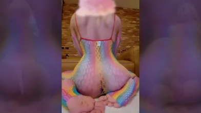 In Fishnets, A Femgirl Bounces