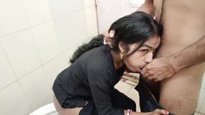 While Bhabhi was sitting on the toilet doing potty, I was watching porn and fingering her pussy.