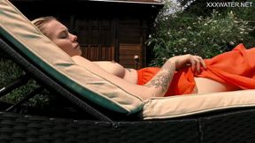 Tattooed Finnish GF shows off big tits and tight ass in underwater pool scene