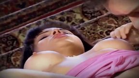 Brunette Babe Stretched Wide in Staircase Hardcore Pounding