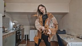 Brown leather jacket destruction