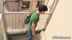 Erena Makes Her Neighbor Horny &amp; Rides His Cock to Creampie