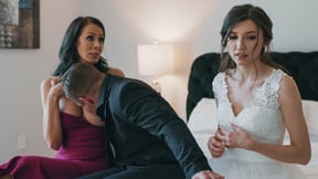 Guy fucked wife and big tits stepmom after teen caught him kissing boobs
