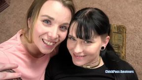 busty buttslut billie and cute tiffany nacke suck logan s hard cock!