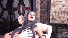 'The veiled vixen gets her hijabi hole destroyed by a hung cock&#x1F346;'