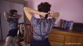 Solo Masturbation: 30s Vintage dress grinding rope bound orgasm