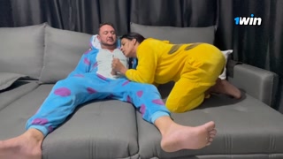 Very cold in Floripa, we didn't even take off our pajamas to fuck.