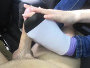FOOTJOB AND SOCKJOB AND HANDJOB IN CAR