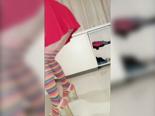 lolass36 In Petticoat, Penis Thrilled In Mirror Reflection