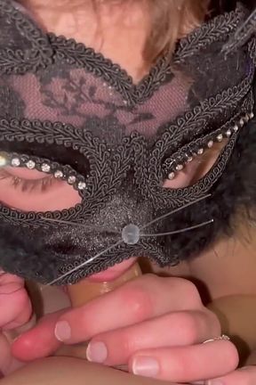 Sexy little Christmas elf makes me drink my own cum from the condom