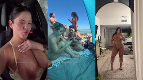 nude beach vlog: dani goes to miami beach with xxx friends
