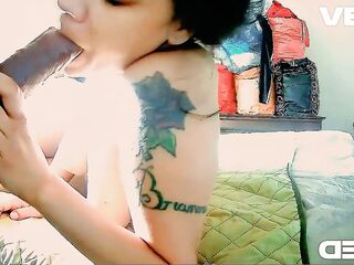 DEEPTHROATING Large Brown Penis Pov Sloppy Toppy Gagging Oral sex