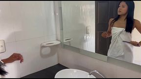 Naughty stepsister snatches fucked in the shower