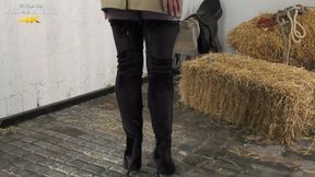 Boots And Pantyhose In The Stables - 1080