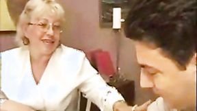 ”Old Woman Prof Flirts With Her College Girl”