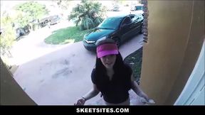 Thick Pizza Delivery Teen Fucked By Customer For Cash, POV