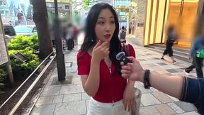 Mina Kitano's tight white jeans tease as she gets wild in the dressing room