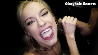 Blonde Babe Deepthroats Multiple Cocks at Gloryhole